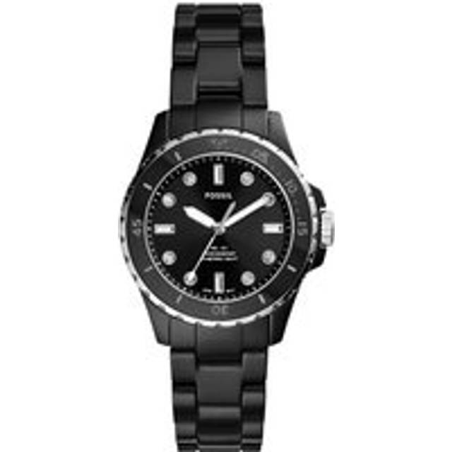 Fossil CE1108 FB-01 Black Ceramic Bracelet Watch - W10382