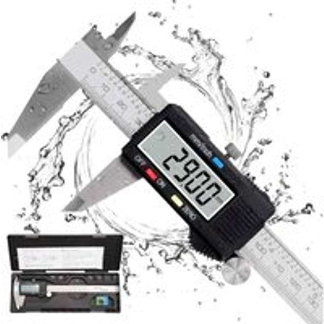 Vernier Caliper, Digital Caliper, 150 mm, Stainless Steel, Large LCD Display, Adjustable Accuracy 0.01 mm, mm/inch Conversion, Splashproof,