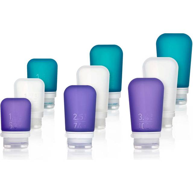 Humangear GoToob+ 3-Pack 100ml Bottles Clear/Purple/Turquoise - Black