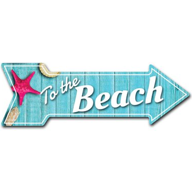 SignMission D-A-8-999567 8 x 24 in. Indoor & Outdoor Decor Direction Sticker Vinyl Wall Decals - To the Beach - 24 in.