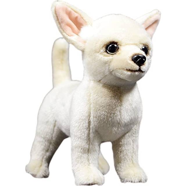 "Tiny Heart Simulation Chihuahua Puppy Soft Stuffed Plush Toy 10"""" Long  Cute Realistic Chihuahua Plush Stuffed Animals Gifts for Kids"