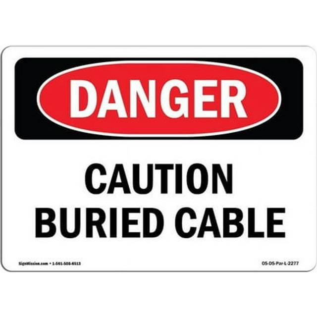 SignMission OS-DS-A-1218-L-2277 12 x 18 in. OSHA Danger Sign - Caution Buried Cable