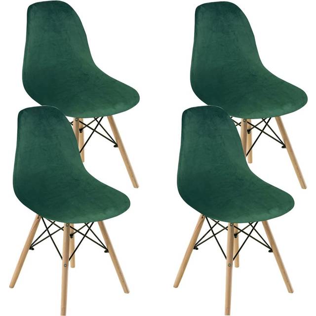 Dining Room Chair Covers Slipcovers Set of 4  Shell Chair Cover Velvet for Mid Century Modern Chair  Armless Chair Cover Lounge for Kitchen  Dining  L