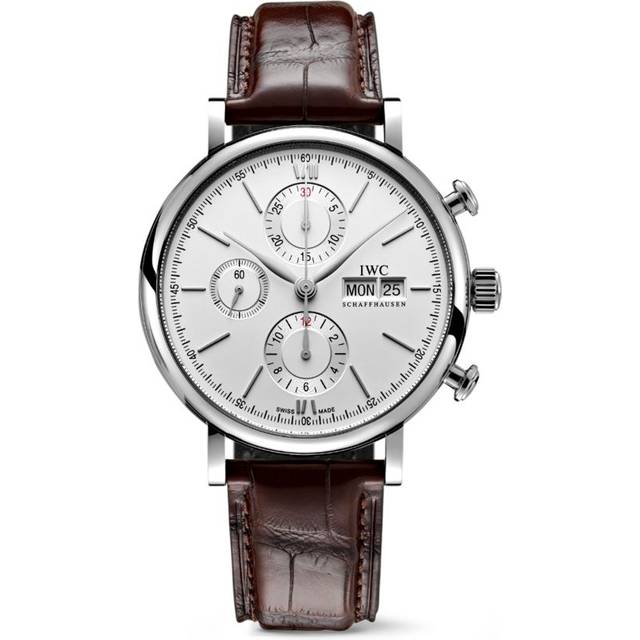 IWC Schaffhausen Stainless Steel Portofino Chronograph Watch - White - 42mm