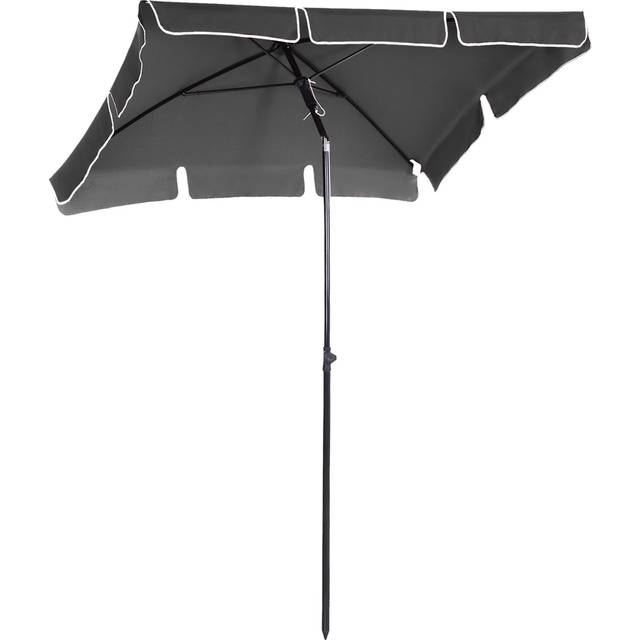 Outsunny Black Tilting Parasol 2 x 1.25m - Grey - 2m