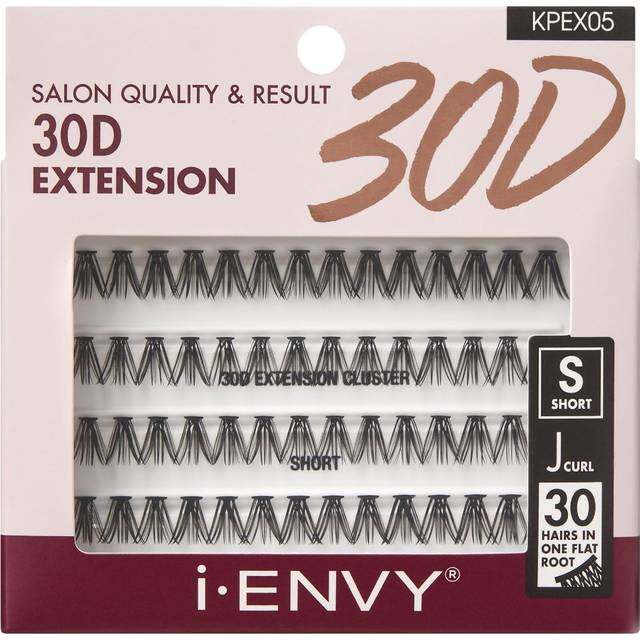i-ENVY 30D Extension Cluster Individual Lashes  Easy to Apply  Flat Tapered-End Root  Pre-fanned Volume Lashes  J Curl with Soft Fiber  Quick Applicat