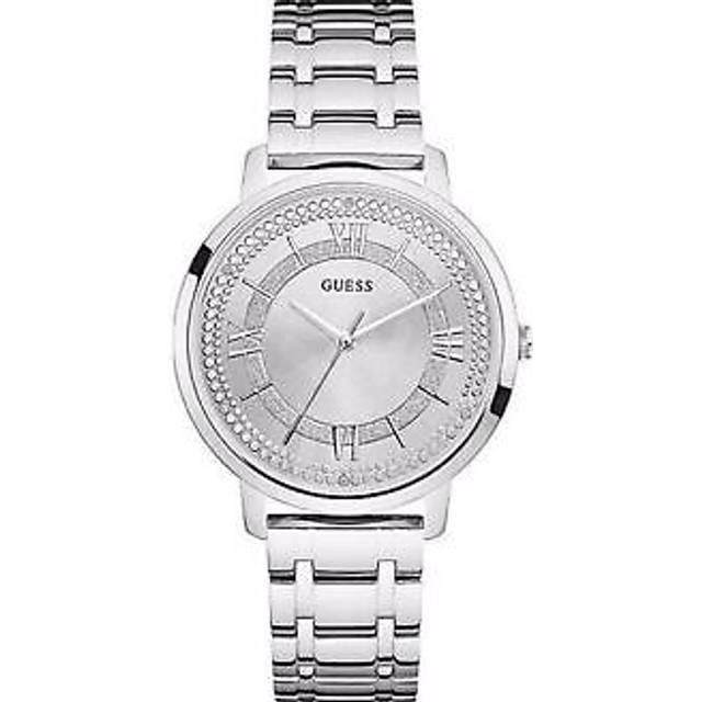 Silver ladies watch guess brand uk stock