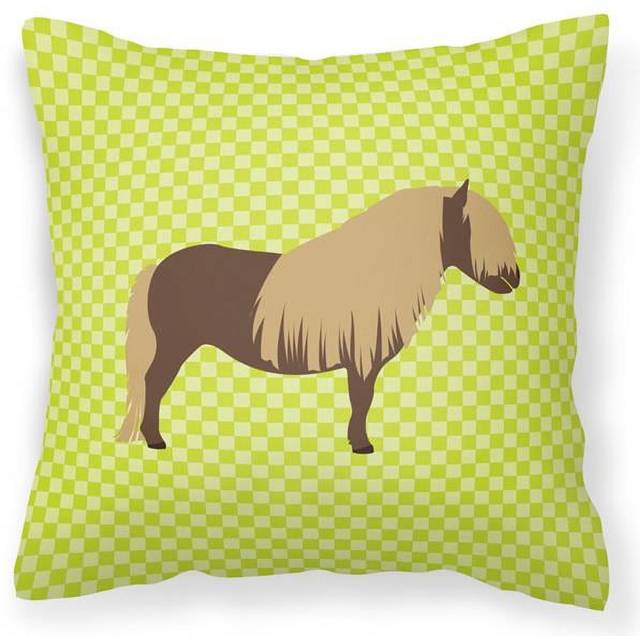 Caroline's Treasures BB7740PW1818 Shetland Pony Horse Green Outdoor Canvas Fabric Decorative Pillow  Multicolor