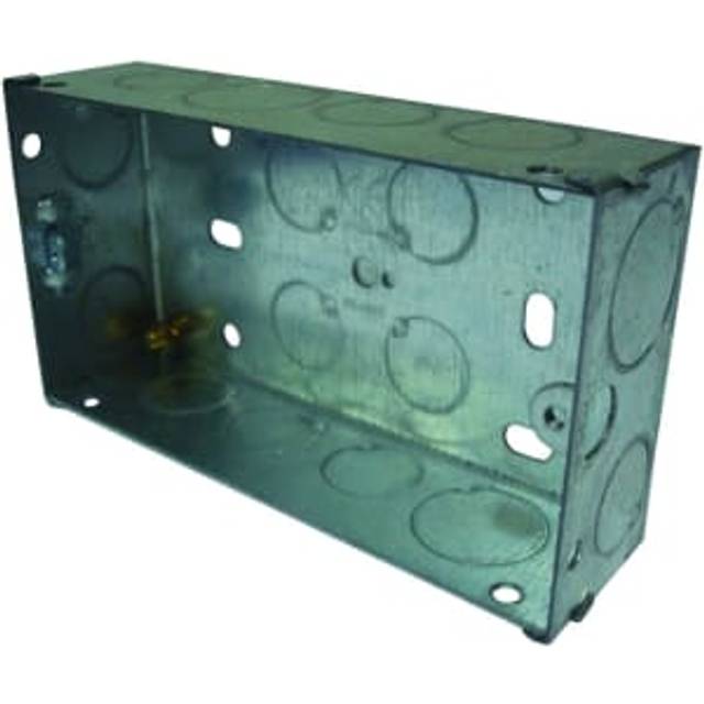 Wickes 2 Gang Metal Box - 35mm - Silver