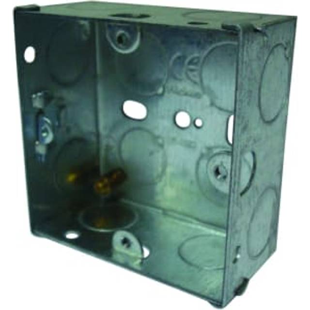 Wickes 1 Gang Metal Box - 35mm - Silver