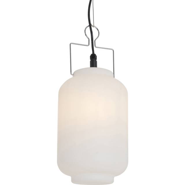 Qazqa - Outdoor Hanging Lamp White 20 cm with Plug IP44 - Pion