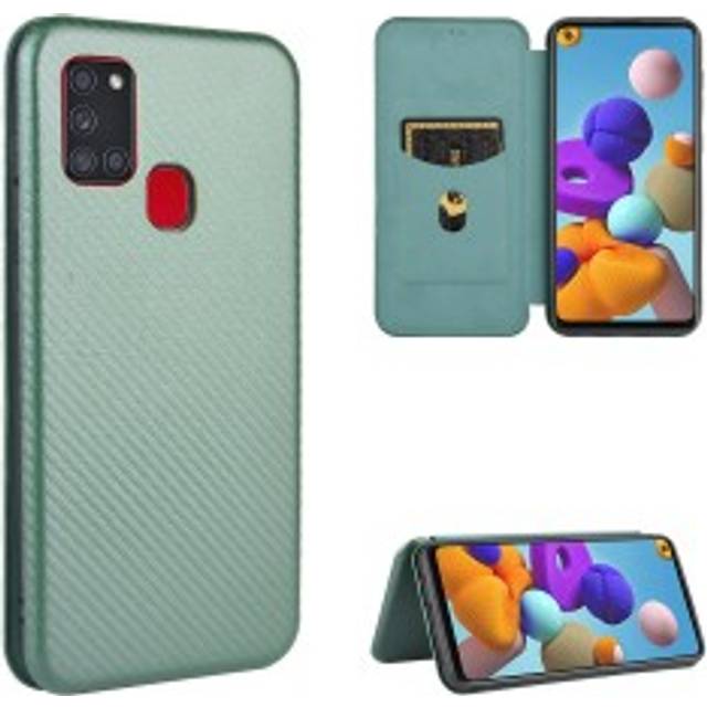 Samsung A21s Flipfodral Kortfack CarbonDreams Grön