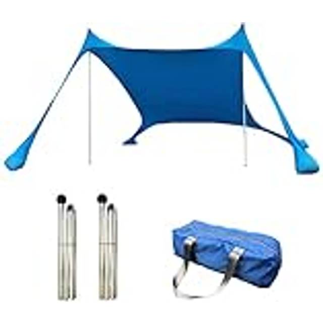 Strandtält, solskydd med sandankare, bärbart soltak, skuggtält, strandmussla, solmarkis, solskydd, UV-skräp, för strand, picknick, fiske, camping, utomhus