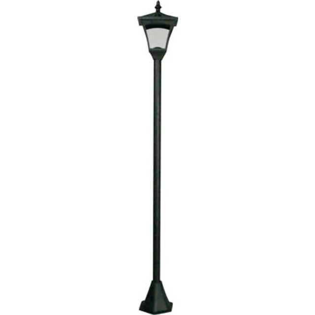 Solar Powered Height Adjustable Casablanca Lamp Post - 10 Lumen Weather & UV Resistant Outdoor Garden LED Light - H126.5 x 15cm - Black - One Size