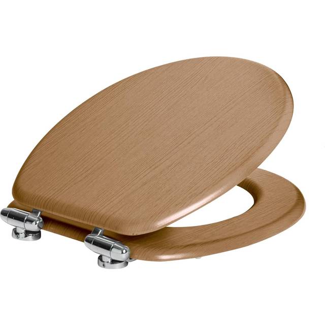 Wooden Antibacterial Soft Close Toilet Seat - Dark Oak