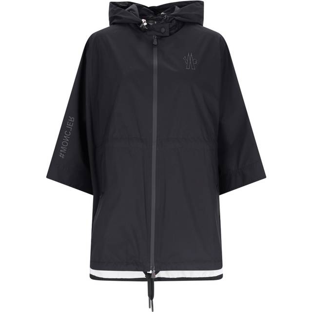 Moncler Grenoble Womens Black Vorassay Drawstring-hood Shell Cape 1size - BLACK