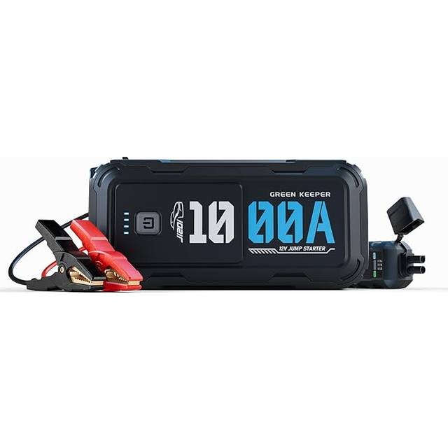 Jump Starter Power Pack Car Battery Starter UltraSafe 1000A 12V for 5.0L Gas & 3.5L Diesel with Multiple Emergency Kit, Portable Car Battery Booster