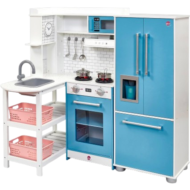 Plum Play Penne Pantry Wooden Berry Blue Corner Kitchen with Fridge