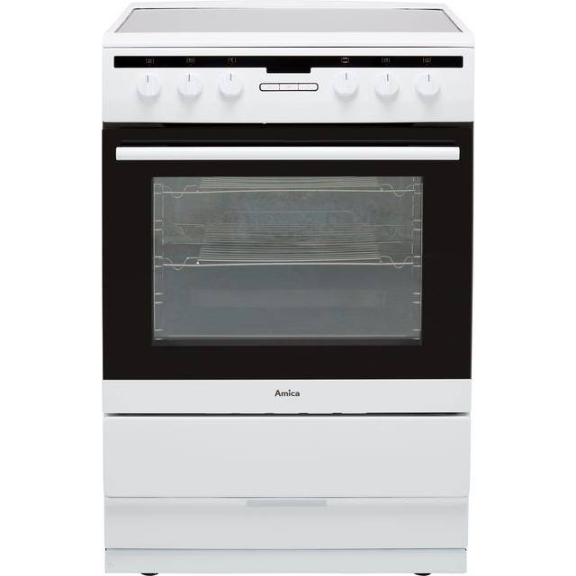 AMICA 608CE2TAW 60 cm Electric Ceramic Cooker - White, White