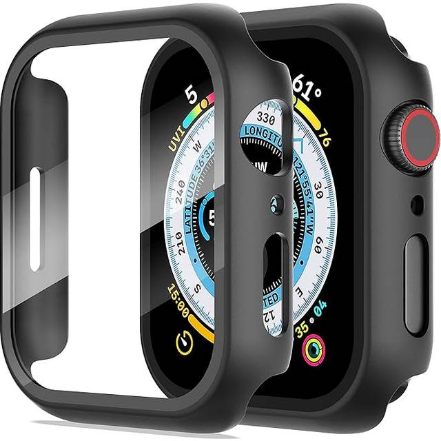 Diruite 2-Pack för Apple Watch Series 6/5/4/SE 40mm Panzerfoil Skyddsfodral, Hård PC Omnidirectional Skärmskydd Ultra Tunn Case för iWatch 40mm Skyddsfodral