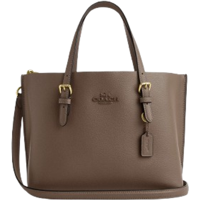 Coach Womens Mollie Tote 25 in Leather with Tonal Hardware - Brown - One Size