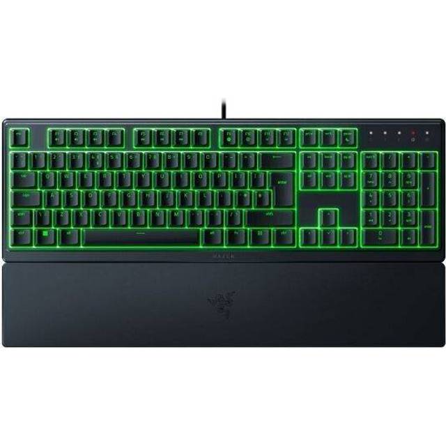 Razer Ornata V3 X – speltangentbord med låg profil (tysta membranbrytare, UV-belagda tangenter, hållbar, spillbeständig design, ergonomisk skrivvila) brittisk layout | svart