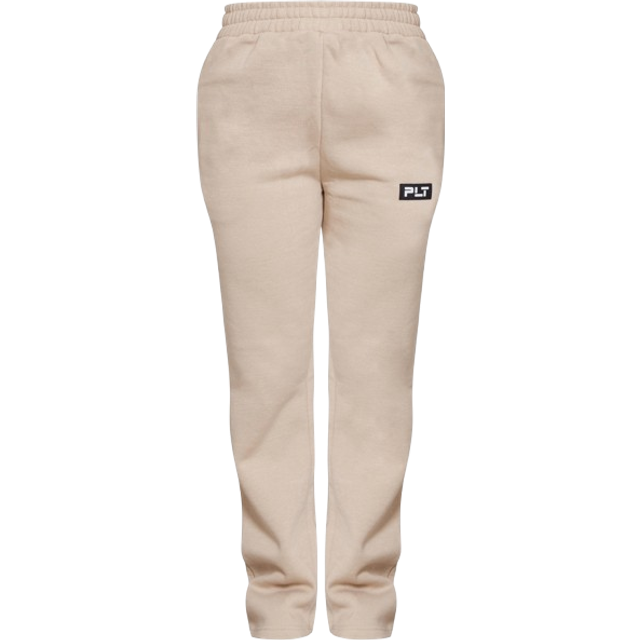PRETTYLITTLETHING Sand Badge Detailed Straight Leg Joggers, Sand