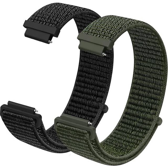 Vicloon klockarmband i nylontyg, paket med 2 snabbfrigörande klockarmband, 16 mm, 18 mm, 20 mm, nylonersättningsband för män och kvinnor, flerfärgade, 20mm