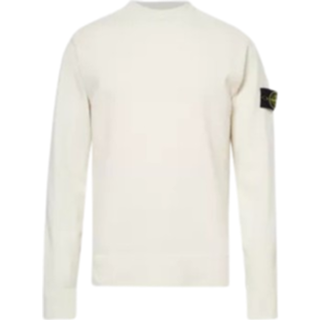 Stone Island Men's Compass-Badge Wool Blend Jumper Cream - Size: 38/Regular