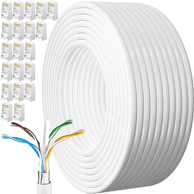 MEIPEK Ethernet Cable 100m, Cat 6 High Speed Lan Cable, Cat6 100 Meters Internet Cable, FTP 23AWG External Bulk Gigabit Network Cable, Shielded Wifi C