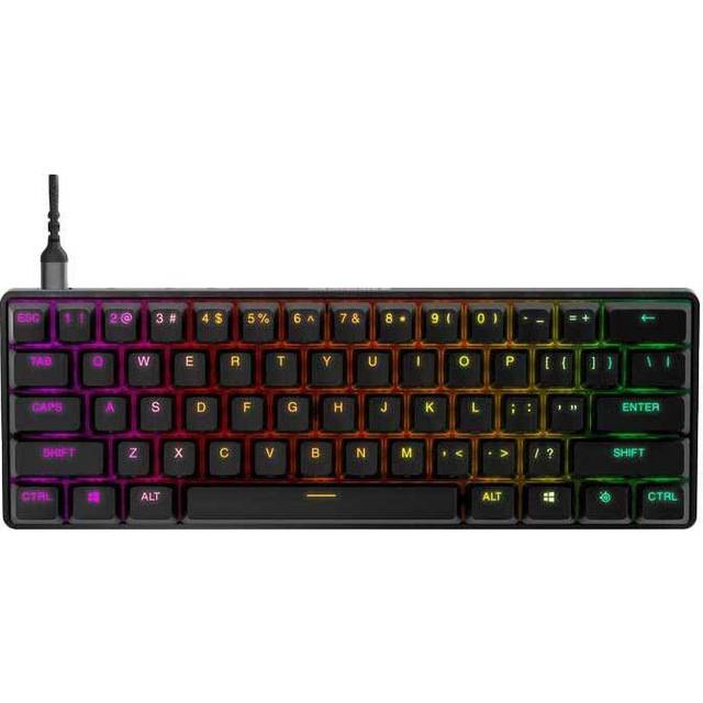SteelSeries Apex Pro Mini hypermagnetiskt tangentbord – Världens snabbaste tangentbord – Justerbar manövrering – Kompakt 60 % formfaktor RGB – PBT-keycaps – USB-C – Amerikansk QWERTY Layout
