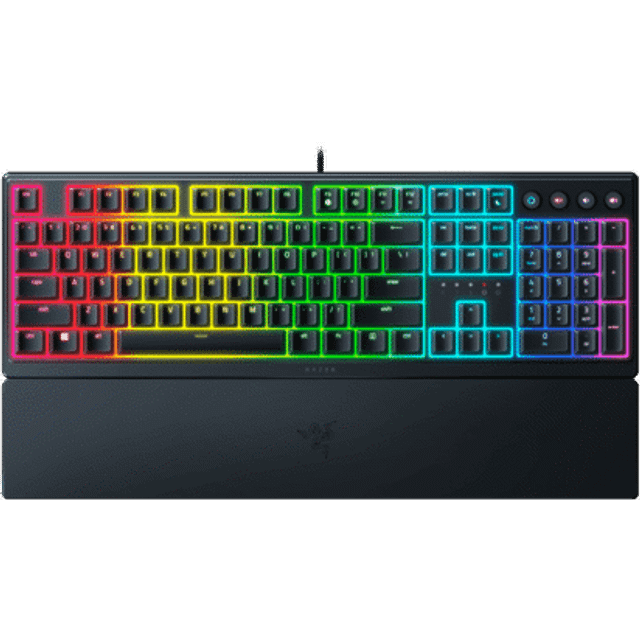 Razer Ornata V3 – speltangentbord med låg profil (Hybrid Mecha-Membranbrytare, UV-belagda tangenter, magnetiskt soft-touch handledsstöd, RGB Chroma) US layout | svart
