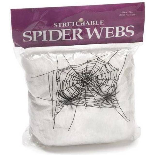 20pk spider web with spiders halloween decoration stretchy cobweb party props