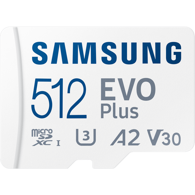 SAMSUNG EVO PLUS microSD 512GB 2024 incl. SD Adapter memory card UHS-I U3 Full HD & 4K UHD 160 MB/s read