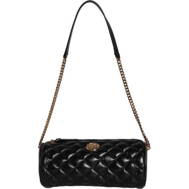 Black Mini Quilted Lambskin Leather Crossbody Sling Bag
