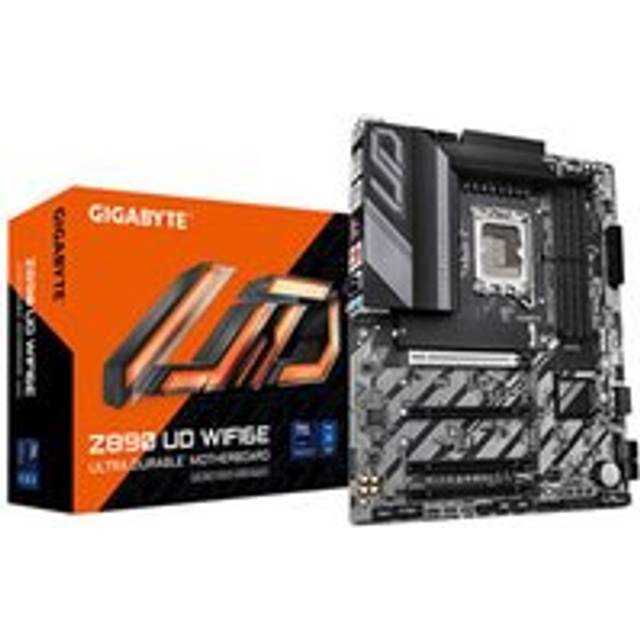 GIGABYTE Z890 UD WIFI6E moderkort - stöder Intel Core Ultra (Series 2) processorer, 12+1+2 faser VRM, upp till 8800MHz DDR5 (OC), 1xPCIe 5.0 + 2xPCIe 4.0, Wi-Fi 6E, 2,5 GbE LAN, Thunderbolt 4