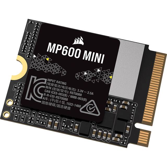 CORSAIR MP600 MINI 1TB M.2 NVMe PCIe x4 Gen4 2 SSD – M.2 2230 – Upp Till 7 000 MB/sek Sekventiell Läsning – 3D TLC NAND Med Hög Densitet – Perfekt För Steam Deck Och Microsoft Surface – Svart