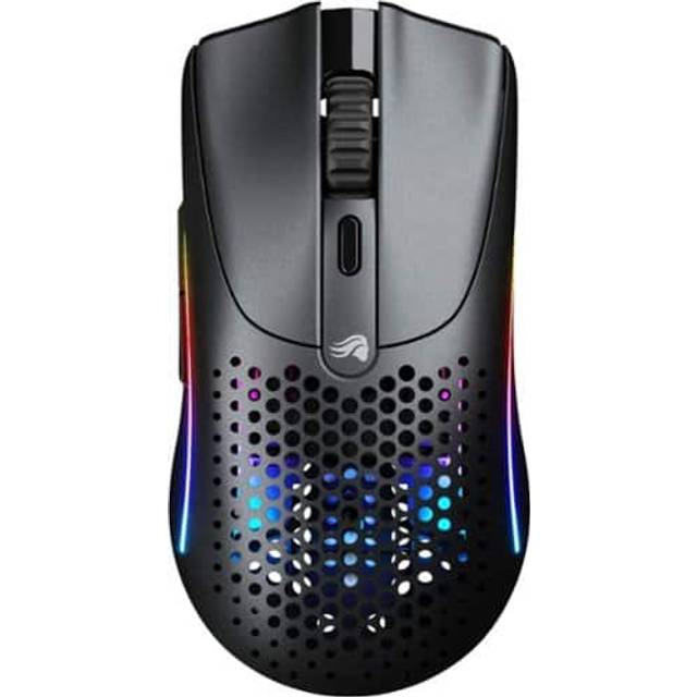 Glorious Model O 2 Mini Wireless trådlös gamingmus - 57 g, upp till 210 h batteri, dubbel trådlös 2,4 GHz-anslutning/Bluetooth 5.2, optisk 26K-sensor, 80 mn klick, 6 knappar, för fps - Svart
