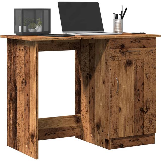 Skrivbord åldrat trä 100x50x76 cm konstruerat trä