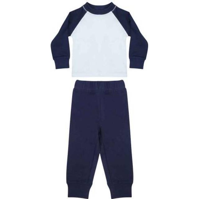 Larkwood Childrens/Kids Long Pyjama Set 18-24 grå/mörkblå
