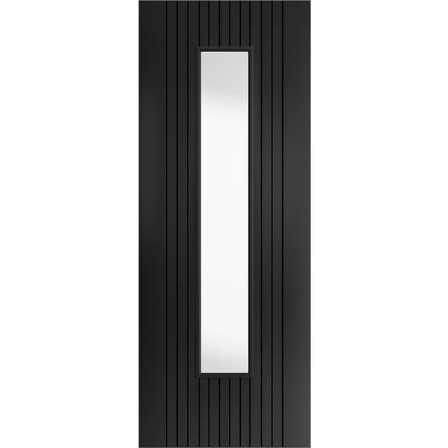 JB Kind Aria Black Glazed Internal Door (Size: 1981 x 610mm, Thickness: 35mm)