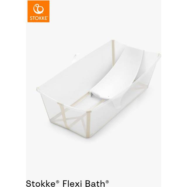 Stokke Flexi Bath X-Large Bath & Flexi Newborn Support Bundle, Sandy Beige