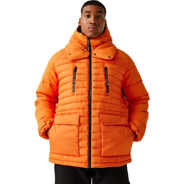 Regatta x Christian Lacroix Men's Water-repellent Congenies Short Padded Jacket Carrot, Size: S - Orange