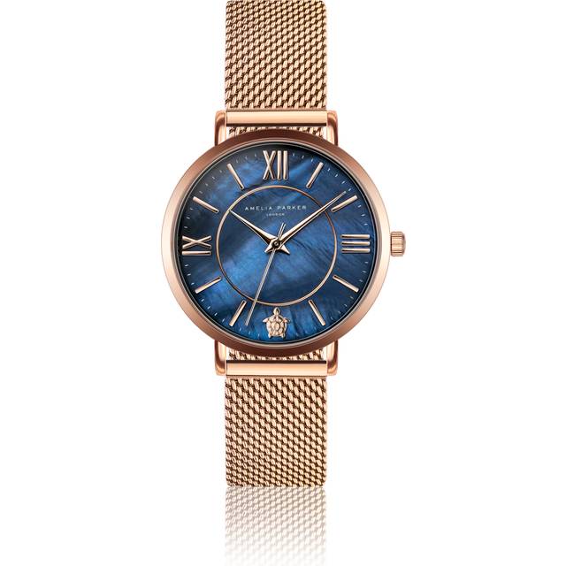 Women's watch Amelia Parker Petite Blue Mesh - Doré