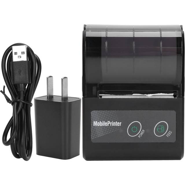 Bluetooth Thermal Receipt Printer Portable Ticket Pass Bill Mini Label Machine 100‑240VUS Plug