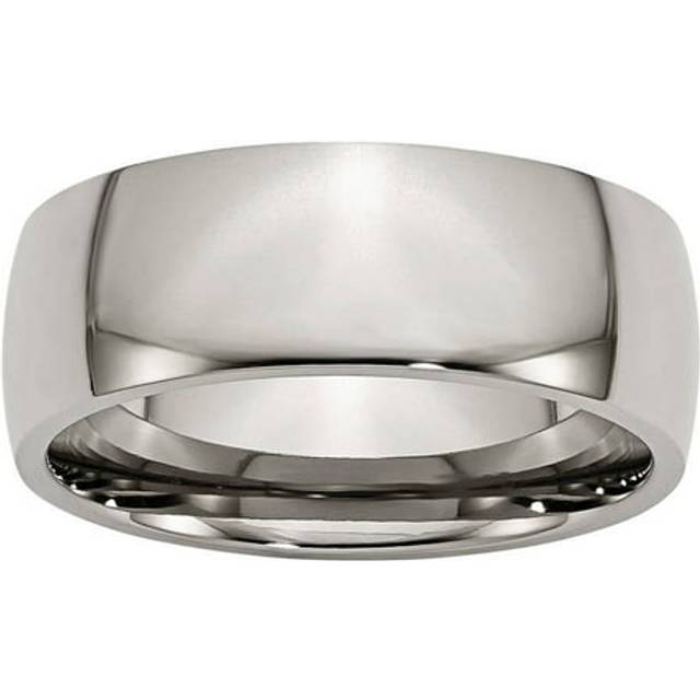 Chisel TB2-15 8 mm Titanium Polished Band, Size 15 - Silver