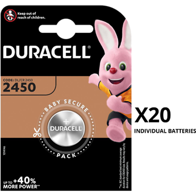 Duracell dl2450 cr2450 2450 3v lithium coin cell batteries x 20 long expiry