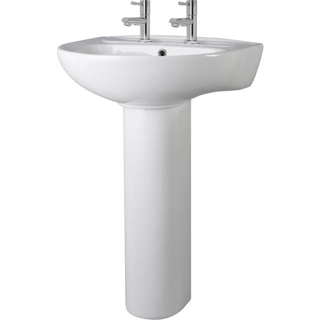 Nuie Melbourne 550x475 2th White Basin &amp; Full Pedestal
