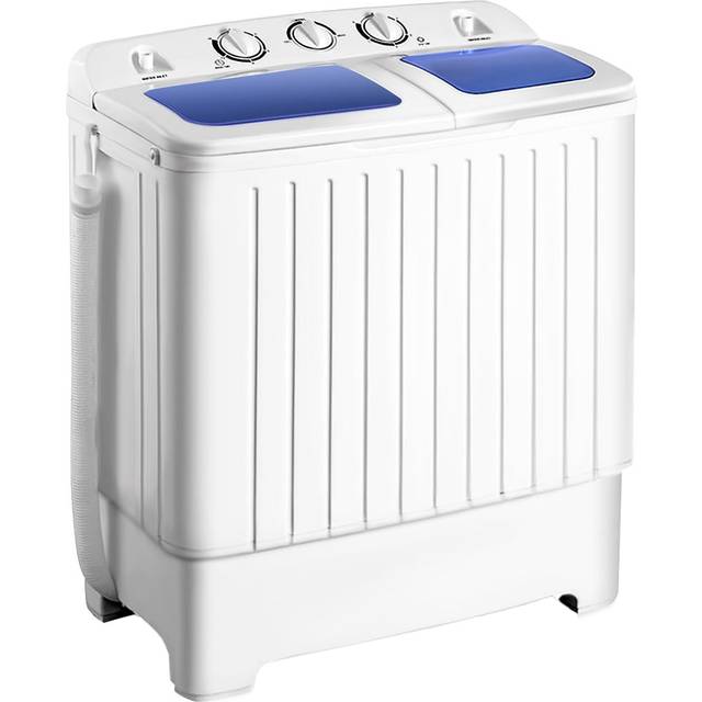 Costway Twin Tub Washing Machine with Time Control 8kg - White - 8KG