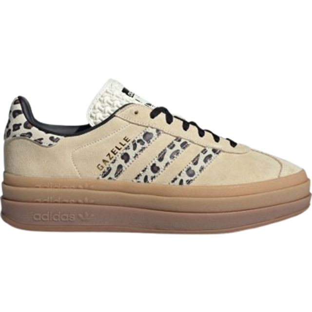 adidas Gazelle Bold Cheetah Stripes Women Sneakers Tan Cream-White Core-Black JI1370 38